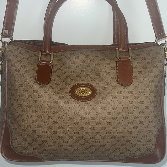 Authentic Gucci GG handbag shoulder bag or crossbody vintage purse brown tan - Picture 11 of 17